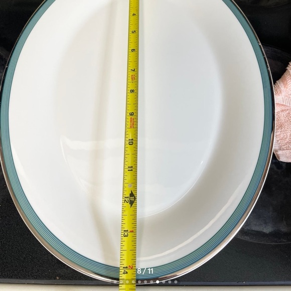 14" Oval Serving PlatterConnections Teal Blueby MIKASA - Picture 5 of 6